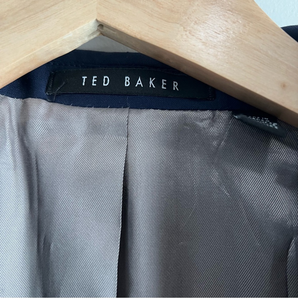 Men’s Two Button Suit Jacket Top Stitched Lapels Ted Baker London Blue Size 42L - Picture 9 of 10